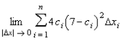 Write the limit   , as a definite integral on the interval   where   <sub> </sub>is any point in the   subinterval.