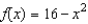 The graph of the function   is given below. Which of the following definite integrals yields the area of the shaded region?  