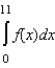 The graph of f consists of line segments, as shown in the figure. Evaluate the definite integral   using geometric formulas.  