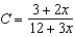 A container holds 3 liters of a 25% brine solution. A model for the concentration C of the mixture after adding x liters of a 0.67 % brine solution to the container and then draining x liters of the well-mixed solution is given as . Find . Round your answer to two decimal places.