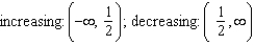 <strong>Identify the open intervals where the function is increasing or decreasing.</strong> A) decreasing on B) increasing on C) D) decreasing on ; increasing on E)