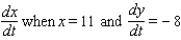 Assume that x and y are both differentiable functions of t. Find for the equation .