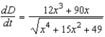 <strong>Find the rate of change of the distance between the origin and a moving point on the graph of if centimeters per second.</strong> A) B) C) D) E)