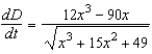 <strong>Find the rate of change of the distance between the origin and a moving point on the graph of if centimeters per second.</strong> A) B) C) D) E)