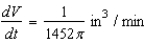 <strong>The radius r of a sphere is increasing at a rate of inches per minute. Find the rate of change of the volume when r = inches.</strong> A) B) C) D) E)