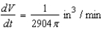 <strong>The radius r of a sphere is increasing at a rate of inches per minute. Find the rate of change of the volume when r = inches.</strong> A) B) C) D) E)