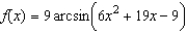 Find the derivative of the function   .