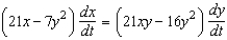 <strong>Differentiate with respect to t (x and y are functions of t).</strong> A) B) C) D) E)