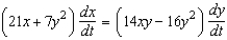 <strong>Differentiate with respect to t (x and y are functions of t).</strong> A) B) C) D) E)