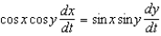<strong>Differentiate with respect to t (x and y are functions of t).</strong> A) B) C) D) E)