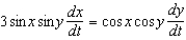 <strong>Differentiate with respect to t (x and y are functions of t).</strong> A) B) C) D) E)