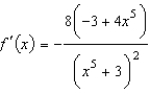 <strong>Use the Quotient Rule to differentiate the function .</strong> A) B) C) D) E)