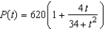 A population of 620 bacteria is introduced into a culture and grows in number according to the equation where t is measured in hours. Find the rate at which the population is growing when t = 2. Round your answer to two decimal places.