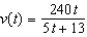 Suppose that an automobile's velocity starting from rest is where v is measured in feet per second. Find the acceleration at 9 seconds. Round your answer to one decimal place.
