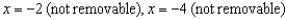<strong>Find the x-values (if any) at which the function is not continuous. Which of the discontinuities are removable?</strong> A) B) C) D) E)