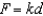 Hooke's Law states that the force F required to compress or stretch a spring (within its elastic limits) is proportional to the distance d that the spring is compressed or stretched from its original length. That is, where k is a measure of the stiffness of the spring and is called the spring constant. The table shows the elongation d in centimeters of a spring when a force of F newtons is applied. Use the regression capabilities of a graphing utility to find a linear model for the data. Round the numerical values in your answer to three decimal places.