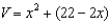 <strong>An open box of maximum volume is to be made from a square piece of material centimeters on a side by cutting equal squares from the corners and turning up the sides (see figure). Write the volume V as a function of x, the length of the corner squares. </strong> A) B) C) D) E)