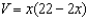 <strong>An open box of maximum volume is to be made from a square piece of material centimeters on a side by cutting equal squares from the corners and turning up the sides (see figure). Write the volume V as a function of x, the length of the corner squares. </strong> A) B) C) D) E)