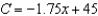 <strong>A company reimburses its sales representatives per day for lodging and meals plus ¢ per mile driven. Write a linear equation giving the daily cost to the company in terms of , the number of miles driven. Round the numerical values in your answer to two decimal places, where applicable.</strong> A) B) C) D) E)