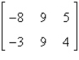 <strong>Determine the order of the matrix. </strong> A) 3 × 3 B) 2 × 2 C) 3 × 1 D) 2 × 3 E) 3 × 2