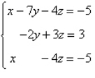 Write the augmented matrix for the system of linear equations.