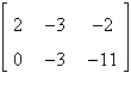 <strong>Fill in the blank using elementary row operations to form a row-equivalent matrix. </strong> A) B) C) D) E)