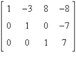 <strong>Determine whether the matrix is in row-echelon form. If it is, determine if it is also in reduced row-echelon form. </strong> A) row-echelon form and reduced row-echelon form B) row-echelon form C) neither