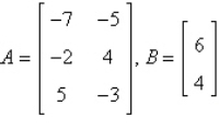 <strong>If possible, find AB. </strong> A) B) C) D) E) not possible