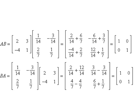 Show that B is the inverse of A. Show all your work.
