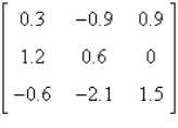 <strong>Use the matrix capabilities of a graphing utility to find the determinant of the matrix .</strong> A) -0.027 B) -0.18 C) -0.135 D) 0.081 E) -0.054