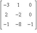 <strong>Find the determinant of .</strong> A) -4 B) C) -3 D) 7 E) 8