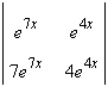 Evaluate the determinant in which the entries are functions.