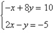 Determine which ordered pair is a solution of the system.  