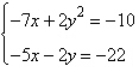 Determine which ordered pair is a solution of the system.  