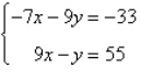 Solve the system by the method of elimination.  