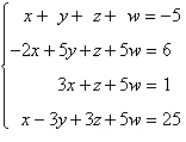 Solve the system of linear equations.  