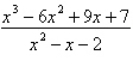 Write the partial fraction decomposition of the improper rational expression.