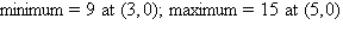 <strong>Find the minimum and maximum values of the objective function and where they occur, subject to the indicated constraints. </strong> A) B) C) D) E)