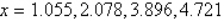 <strong>Use a graphing utility to approximate the solutions (to three decimal places) of the given equation in the interval . </strong> A) B) C) D) E)