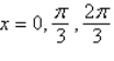 <strong>Use inverse functions where needed to find all solutions (if they exist) of the given equation on the interval . </strong> A) B) C) D) solution does not exist E)