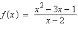 <strong>Given , determine the equations of any slant and vertical asymptote.</strong> A) slant: none; vertical: none B) slant: ; vertical: C) slant: ; vertical: D) slant: ; vertical: none E) slant: ; vertical: