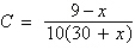 <strong>A 1500-liter tank contains 30 liters of a 10% acid solution. You add x liters of a 90% acid solution to the tank. Determine a function C that represents the proportion of acid to the total solution in the final mixture.</strong> A) B) C) D) E)