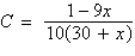 <strong>A 1500-liter tank contains 30 liters of a 10% acid solution. You add x liters of a 90% acid solution to the tank. Determine a function C that represents the proportion of acid to the total solution in the final mixture.</strong> A) B) C) D) E)