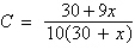 <strong>A 1500-liter tank contains 30 liters of a 10% acid solution. You add x liters of a 90% acid solution to the tank. Determine a function C that represents the proportion of acid to the total solution in the final mixture.</strong> A) B) C) D) E)