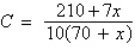 <strong>A 1500-liter tank contains 70 liters of a 30% acid solution and you add x liters of a 70% acid solution to the tank. If the function C, which represents the proportion of acid to the total solution in the final mixture, is given by , determine the domain based upon the physical constraints of the problem.</strong> A) B) C) D) E)