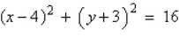 Identify the center and radius of the circle.  