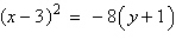 <strong>Give the standard form of the equation of the parabola with the given characteristics. vertex: (-3, 1) focus: (-1, 1)</strong> A) B) C) D) E)