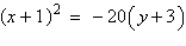 <strong>Give the standard form of the equation of the parabola with the given characteristics. vertex: (-1, -3) directrix: </strong> A) B) C) D) E)