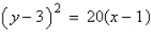 <strong>Give the standard form of the equation of the parabola with the given characteristics. vertex: (-1, -3) directrix: </strong> A) B) C) D) E)
