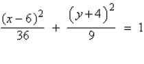 <strong>Find the standard form of the equation of the ellipse with the given characteristics. vertices: minor axis of length: 6</strong> A) B) C) D) E)